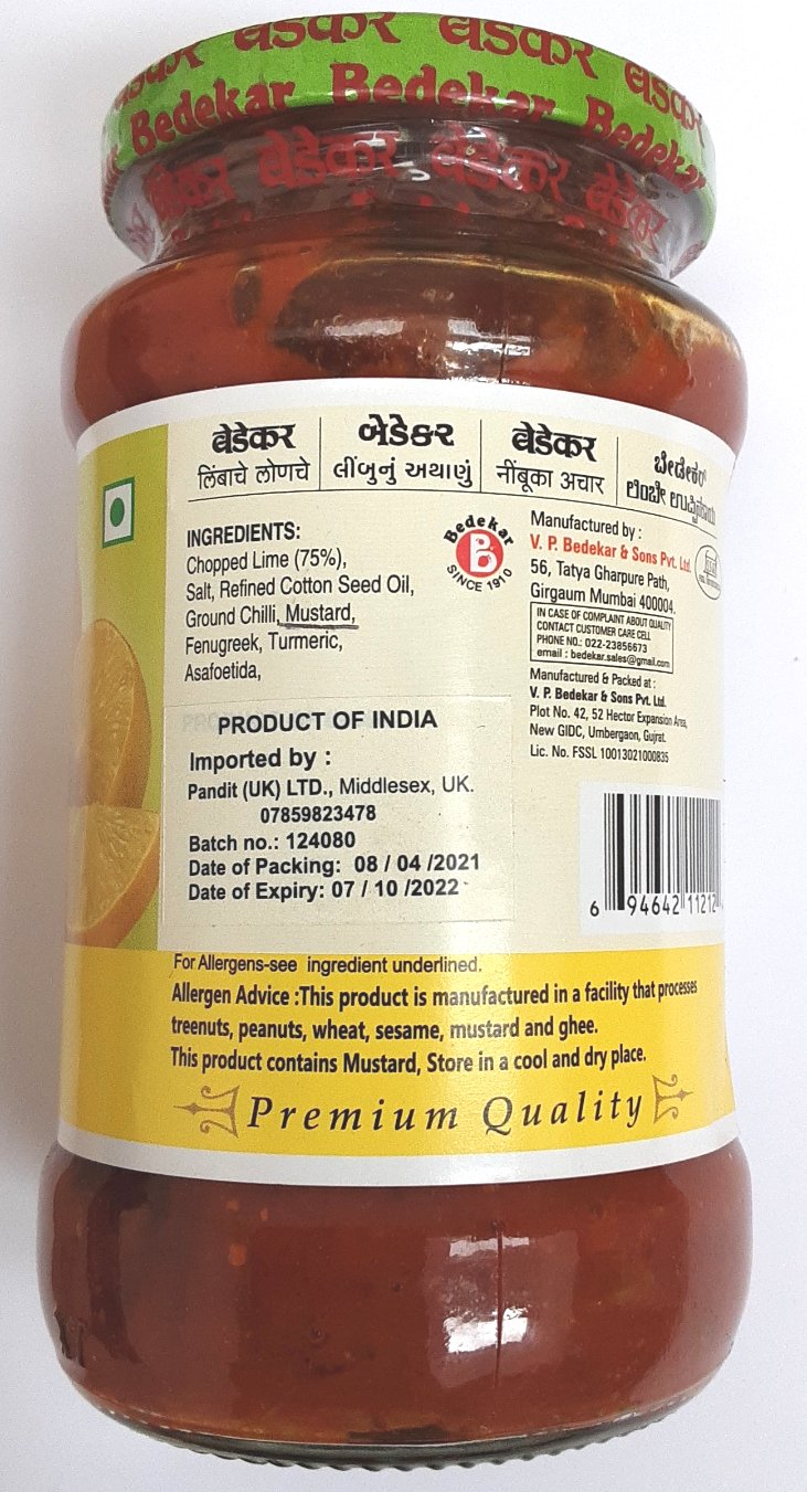 Bedekar Pickle Lime 400g - Image 2