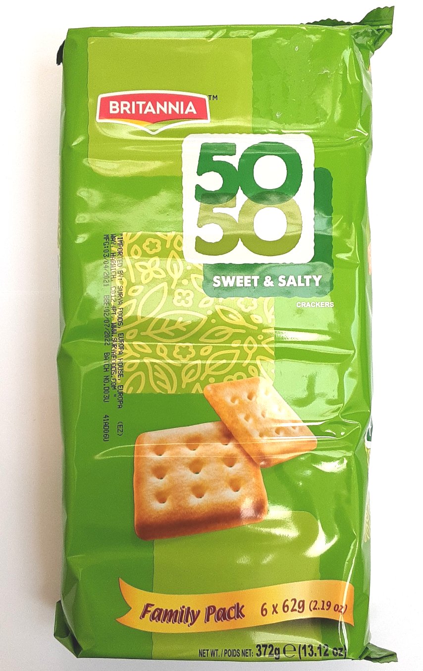 Britannia 50 50 Sweet & Salty Crackers 6 x 62g PM