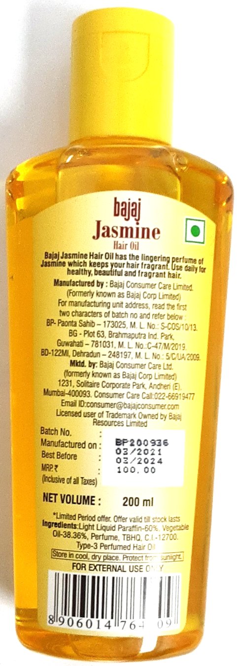 Bajaj Jasmine Chameli Hair Oil 200ml - Image 2