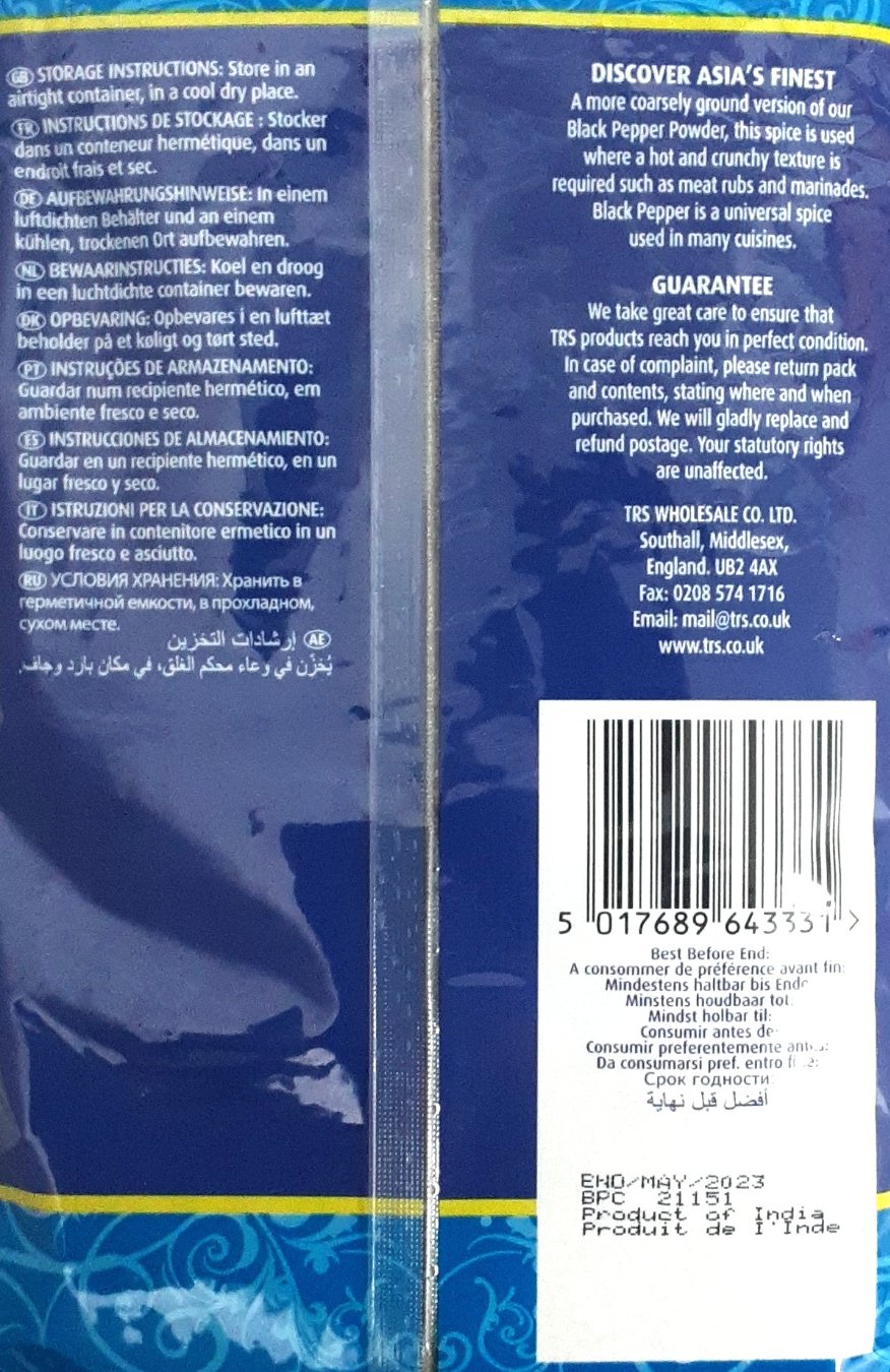 TRS Black Pepper Coarse 400g - Image 2