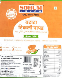 Sohum Potato Tikli Papad Green Chilli 100g