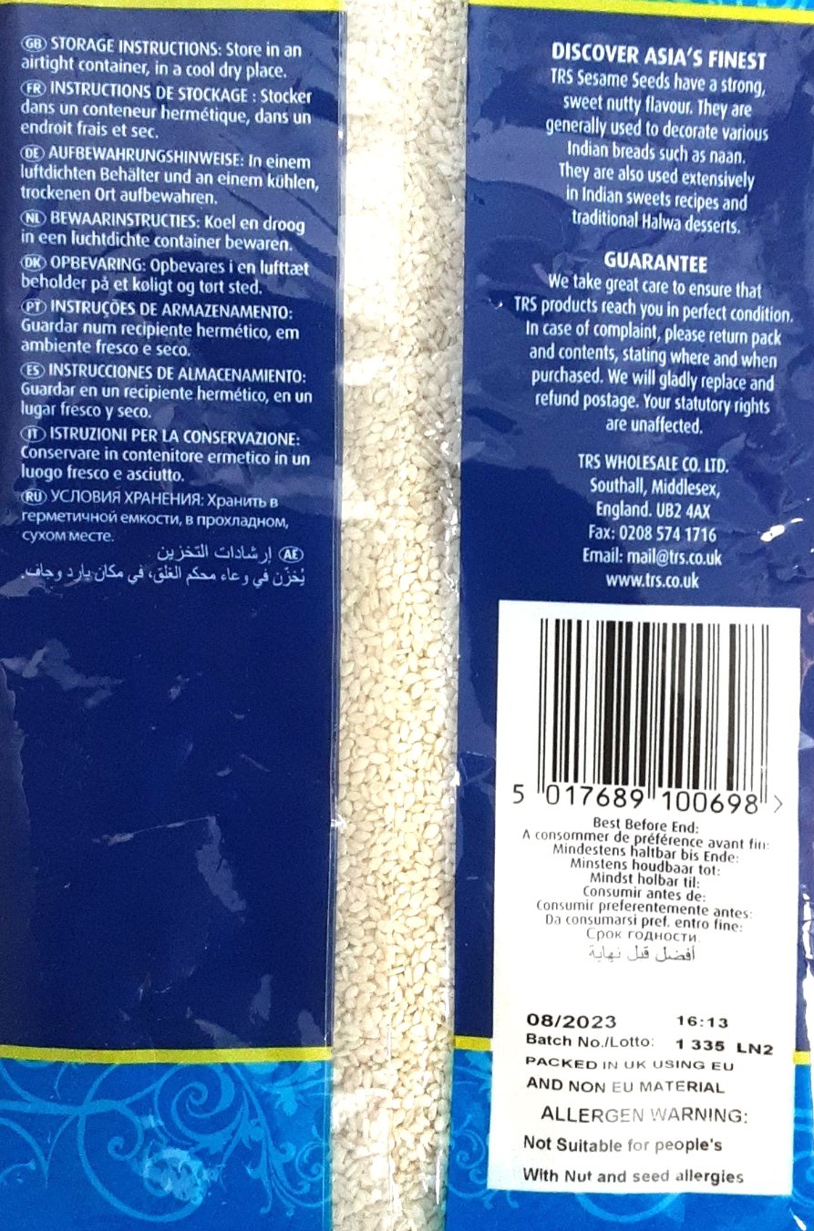 TRS Sesame Seeds Hulled 300g - Image 2