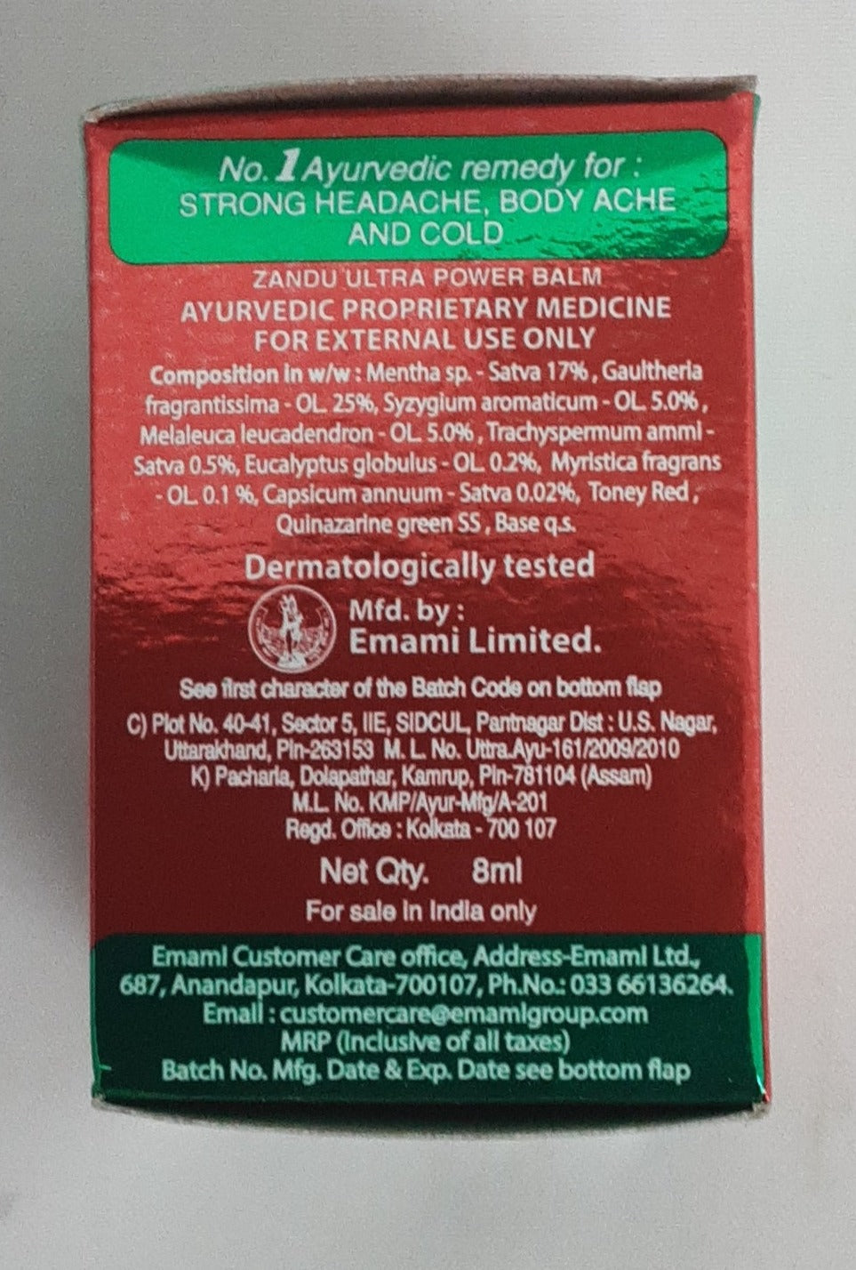 Zandu Ultra Power Balm 8ml - Image 2