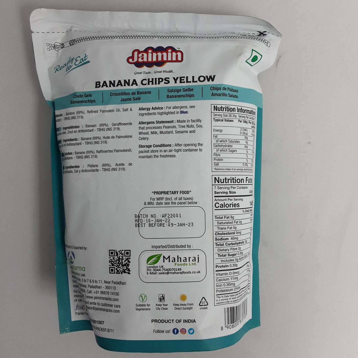 Jaimin Banana Chips Yellow 200g - Image 2