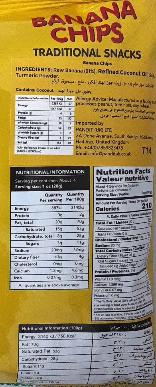 Telugu Foods Banana Chips 130g - Image 2