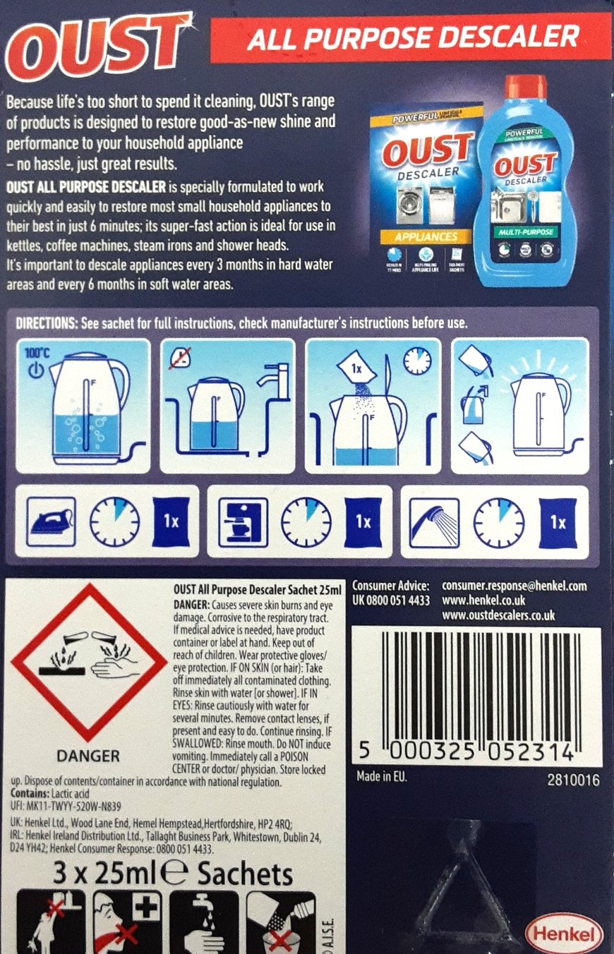 Oust Descaler All Purpose 3 Sachets - Image 2