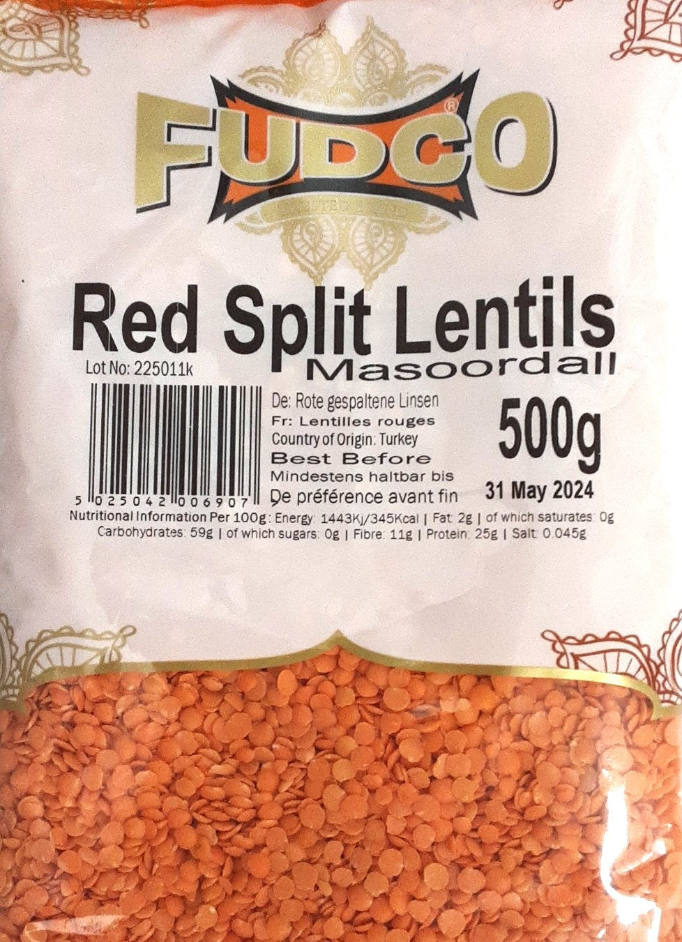 Fudco Lentils Red Split Masoor Dall 500g