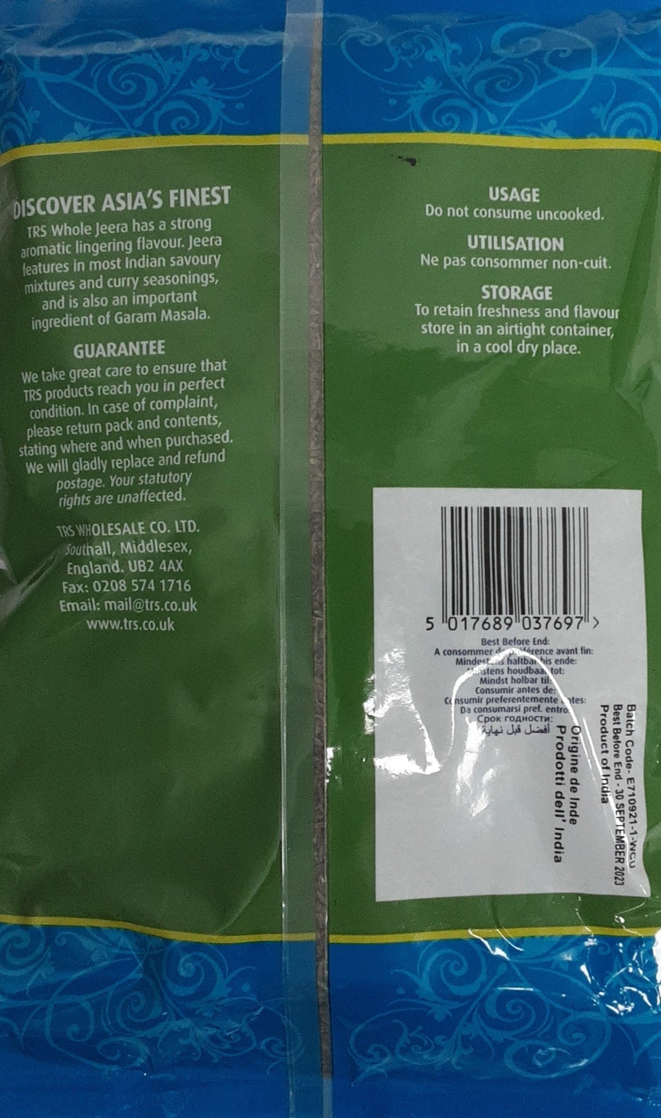 TRS Cumin Jeera Seeds Whole 1Kg - Image 2