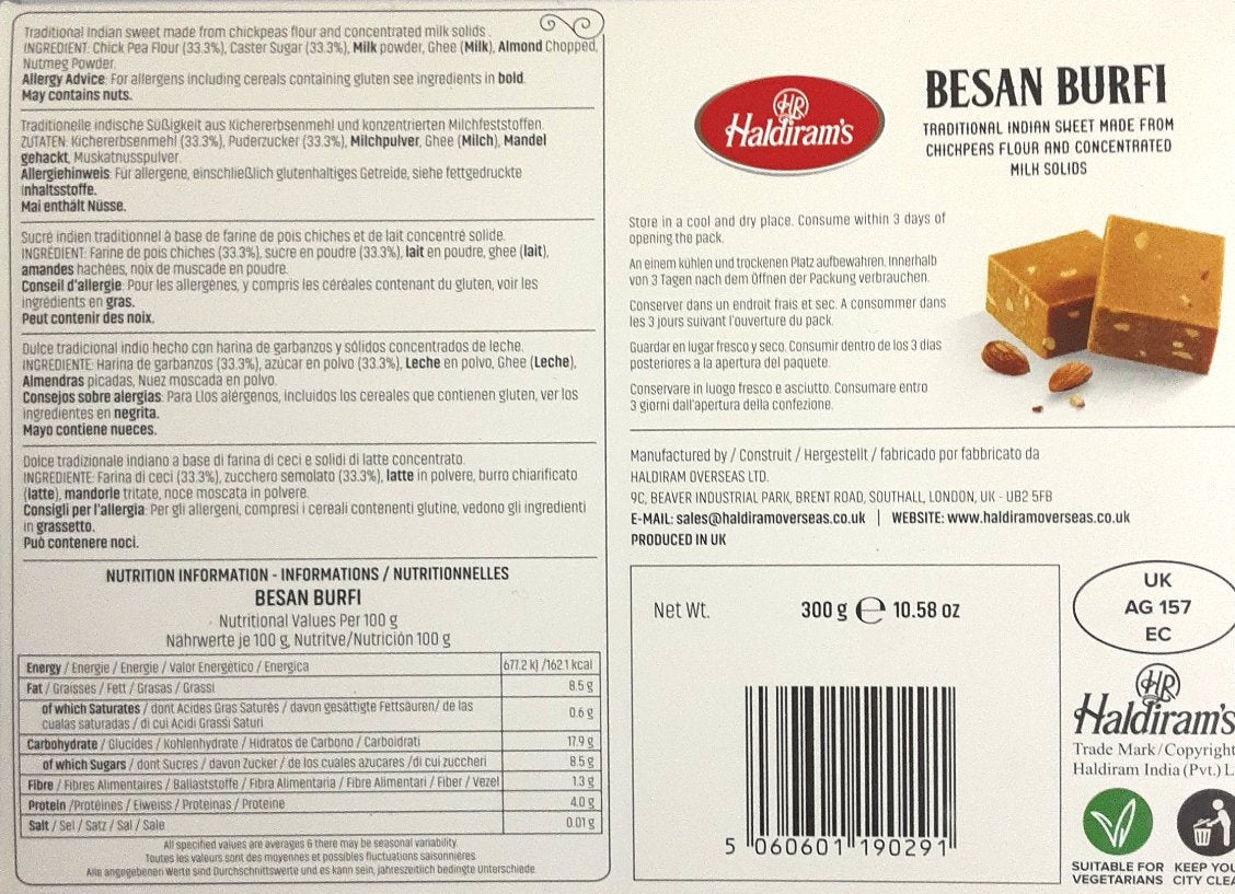 Haldirams Sweets Besan Barfi 300g - Image 2