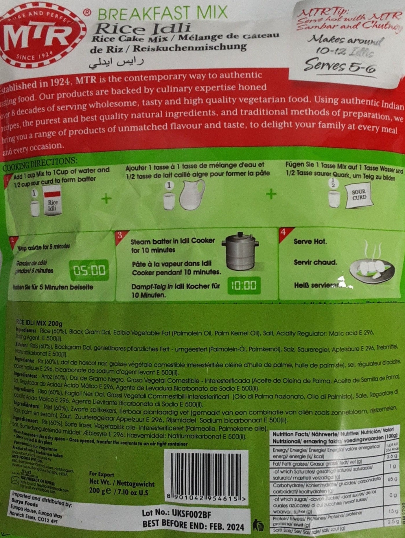 MTR Rice Idli Mix 200g - Image 2