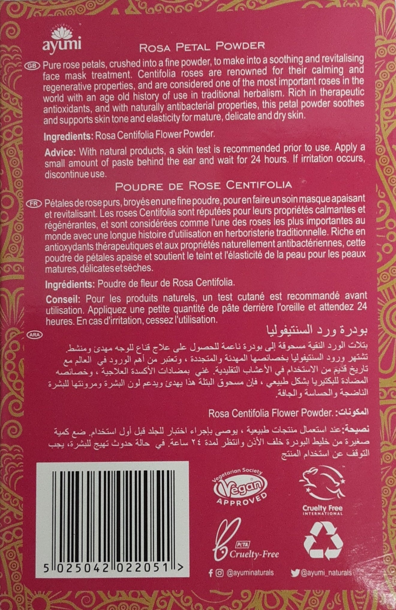 Ayumi Rose Petal Powder 50g - Image 2