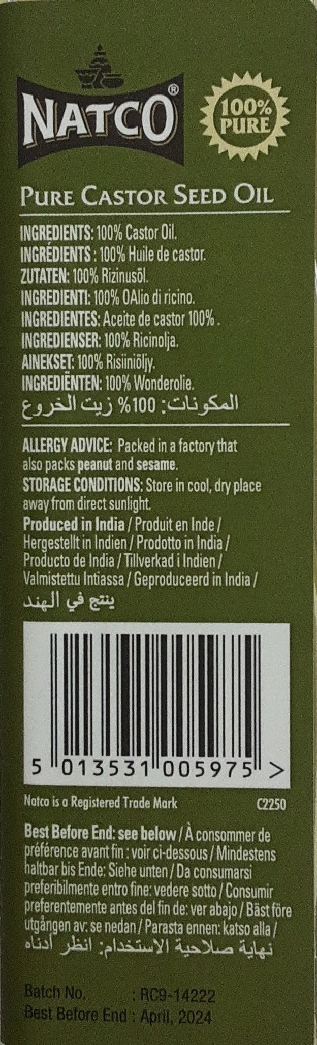 Natco Oil Castor Pure 250ml - Image 2