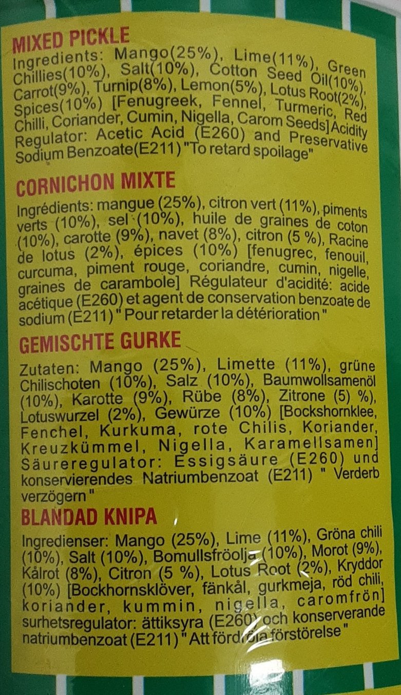 Pachranga Pickle Mixed 800g - Image 2