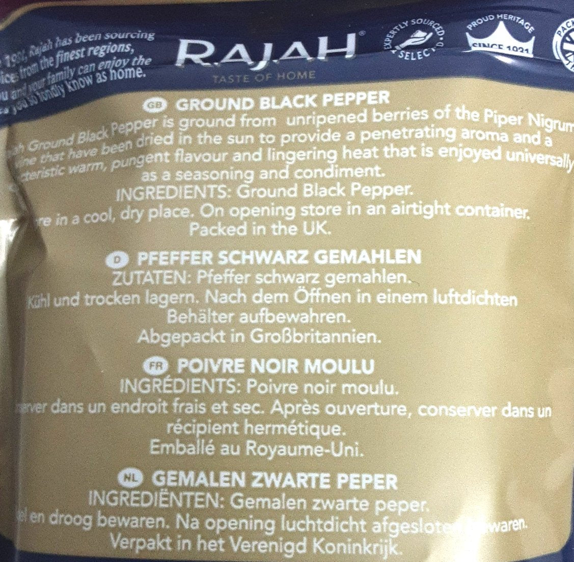 Rajah Black Pepper Ground 100g - Image 2