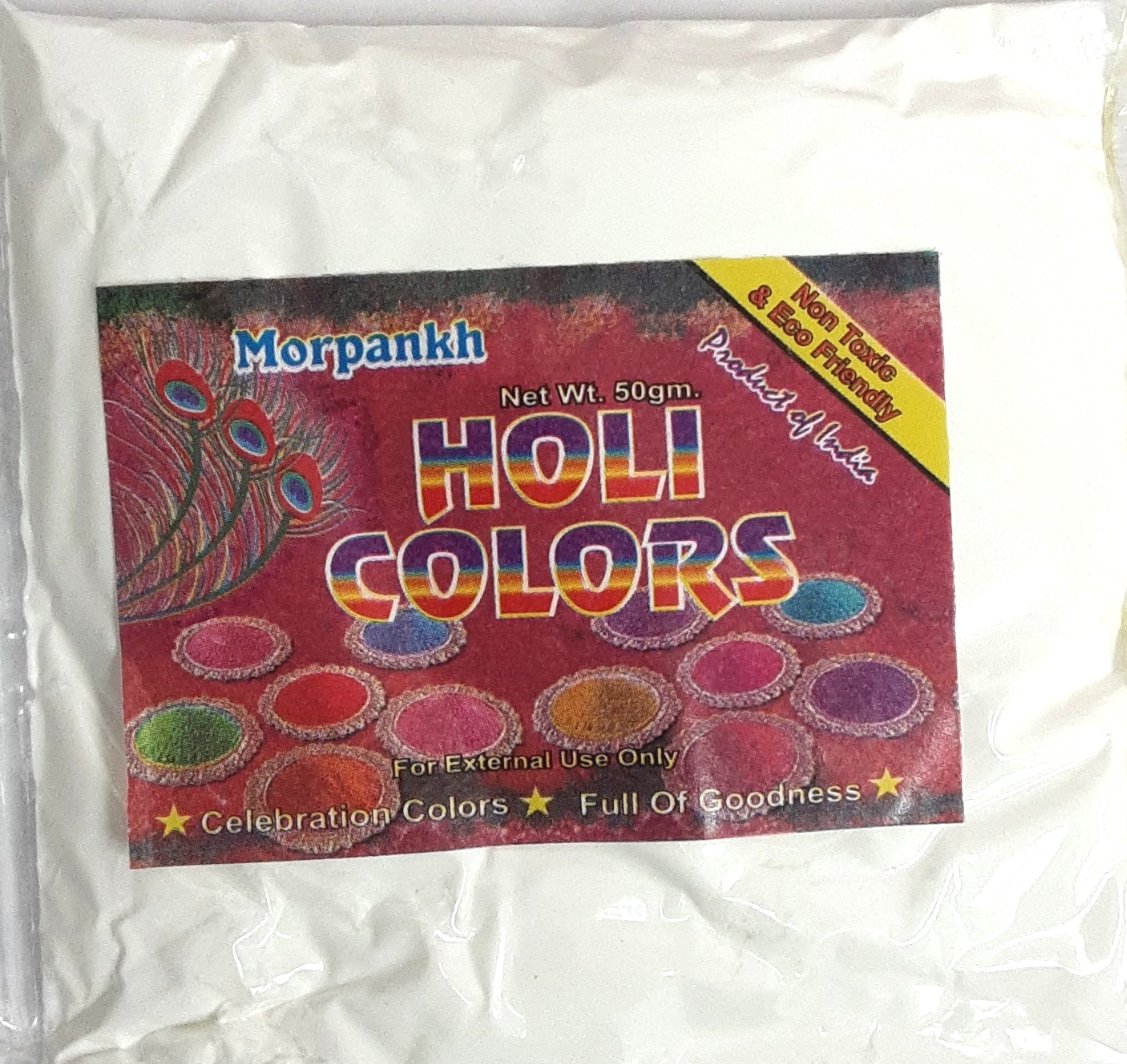 Holi Colours Organic Non Toxic & Eco Friendly 50g White
