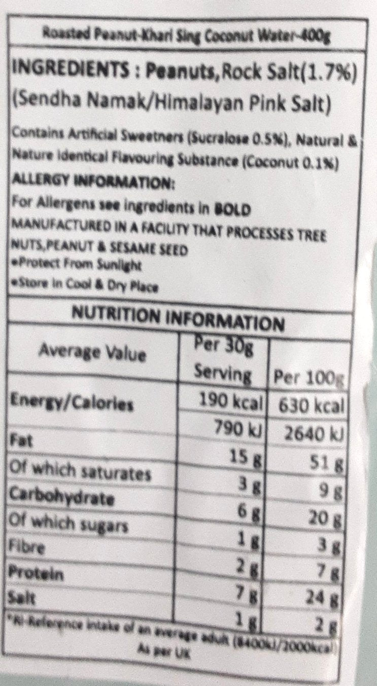 Jabsons Original Bharuchi Nariyal Pani Khari Sing Peanut 400g - Image 2