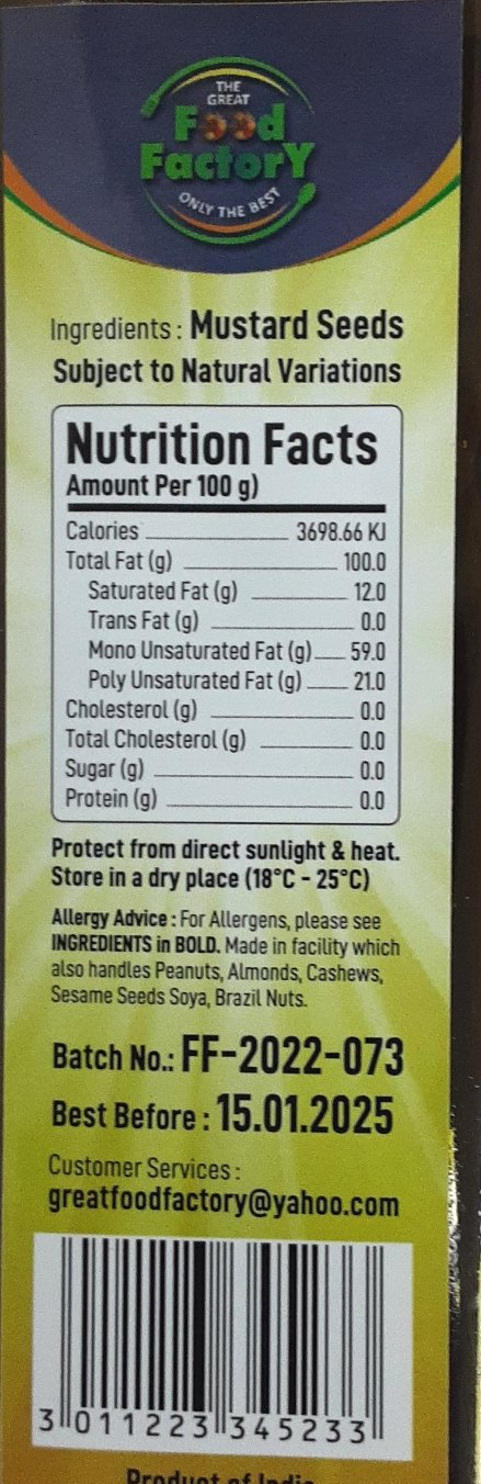 Food Factory Kachi Ghani Mustard Oil 100% Natural 750ml - Image 2
