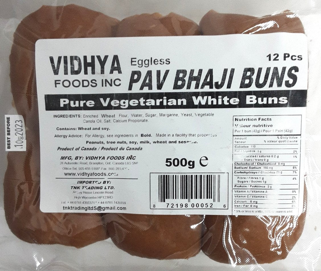 Vidhya Foods Pav Bhaji Buns Eggless 12Pcs - Image 2