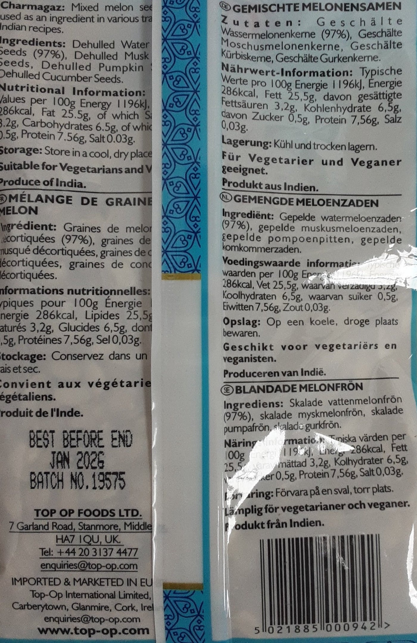 Top Op Charmagaz Mixed Melon Seeds 100g - Image 2