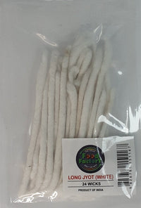Food Factory Cotton Wick Long Jyot White 24 Wicks