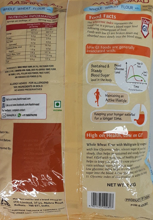 Aashirvaad Atta Whole Wheat with Multigrain & Fenugreek 2Kg - Image 2