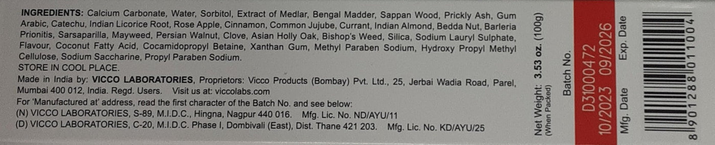 Vicco Vajradanti Herbal Toothpaste 100g - Image 2