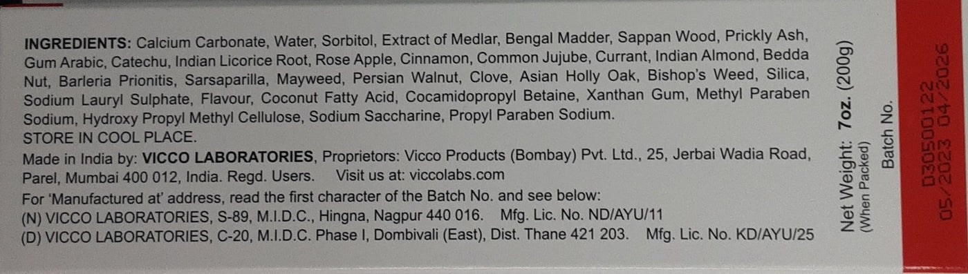 Vicco Vajardanti Hebal Toothpaste 200g - Image 2