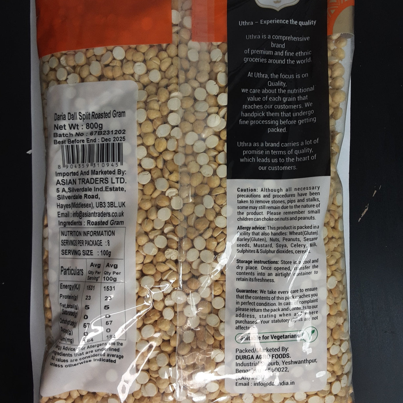 Uthra Daria Dall Unsalted 800g - Image 2