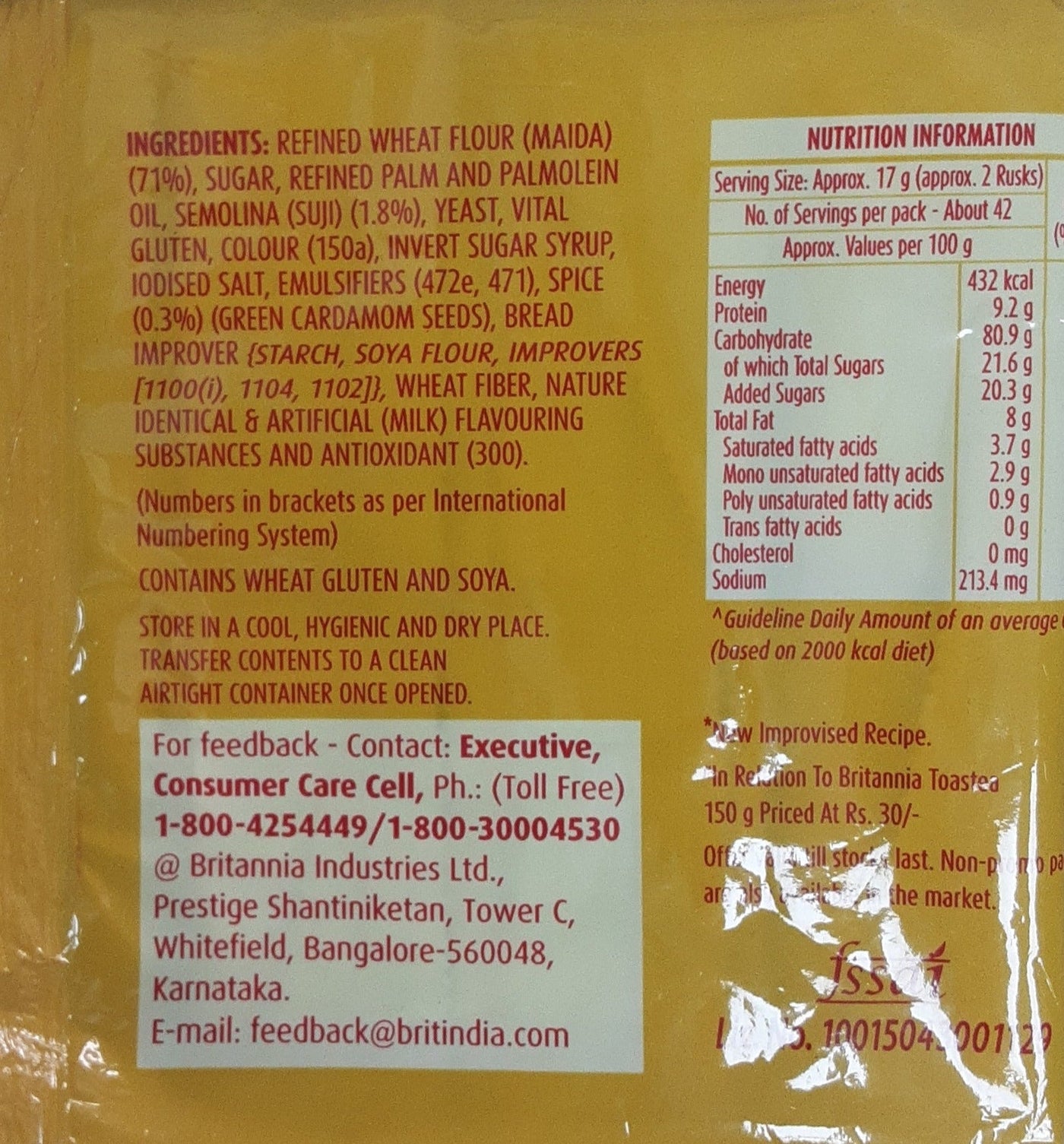 Britannia Rusk Toastea Elaichi Family Saver Pack 700g - Image 2