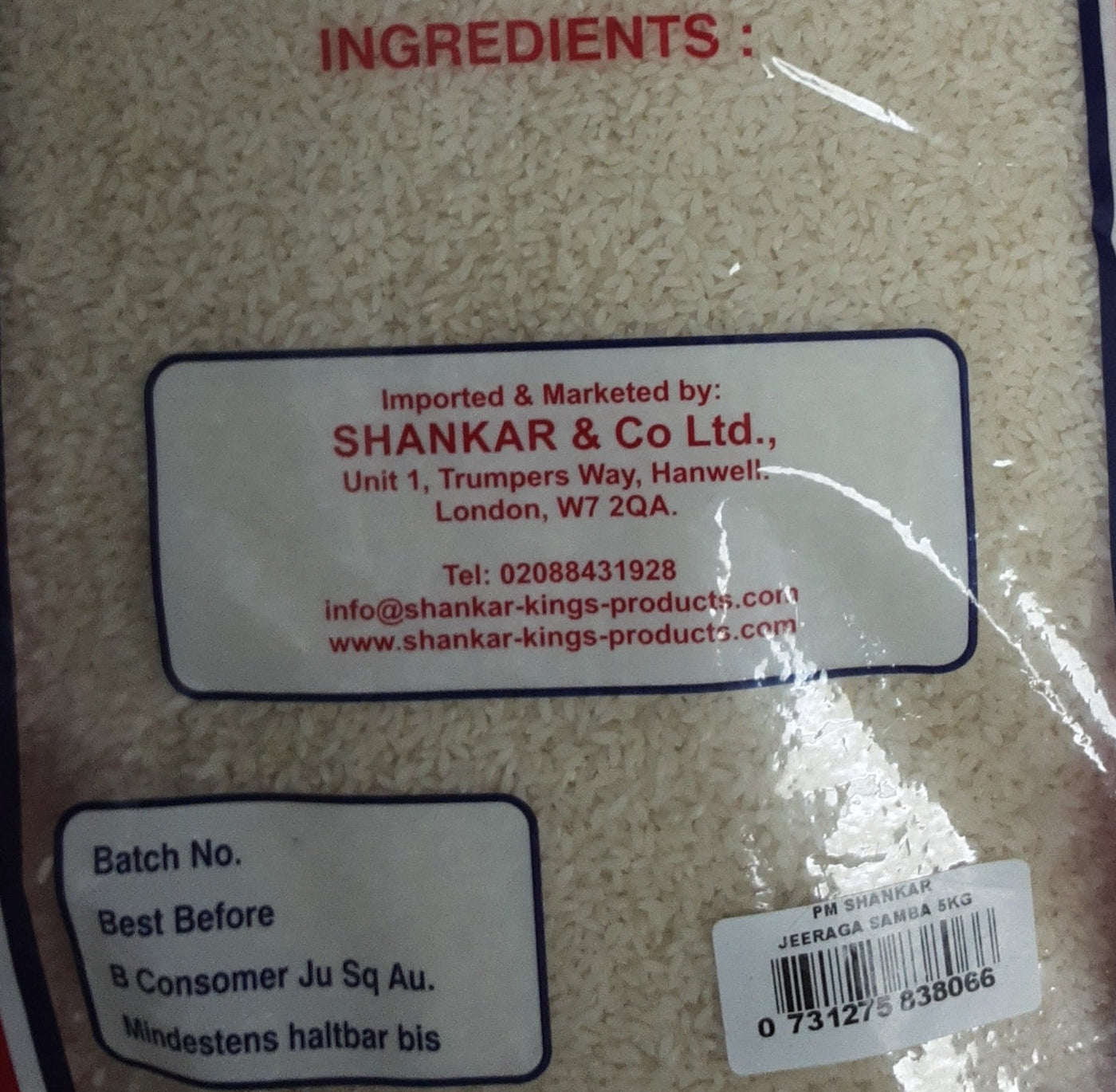 Shankar Rice Kalijeera Aromatic 5Kg - Image 2