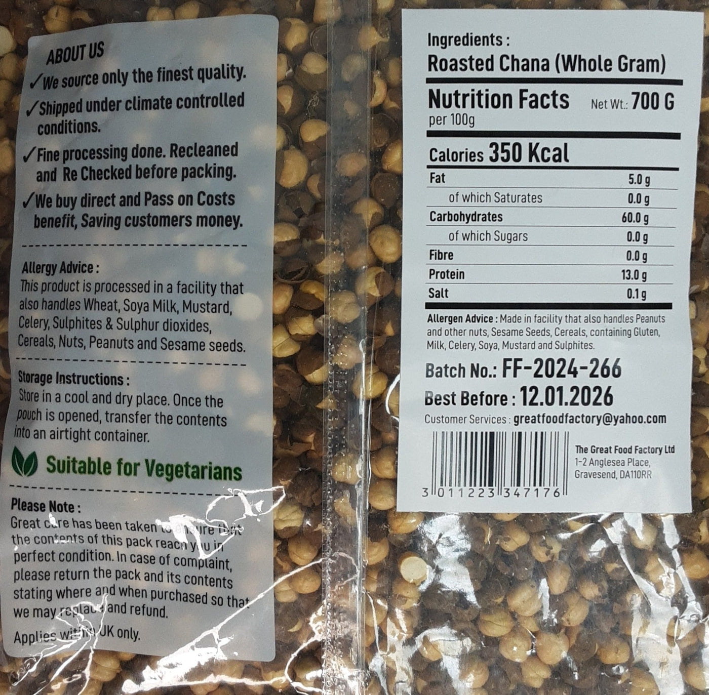 Food Factory Roasted Chana Salted 700g - Image 2