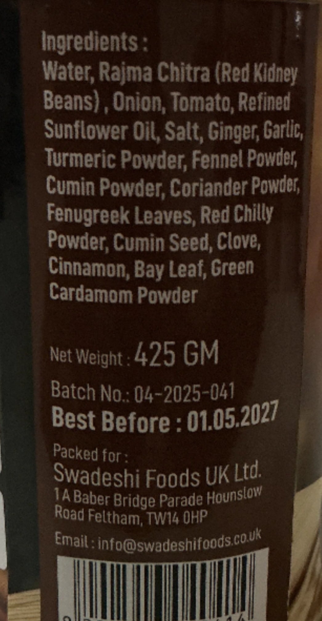 Food Factory Rajma Masala 425g - Image 2