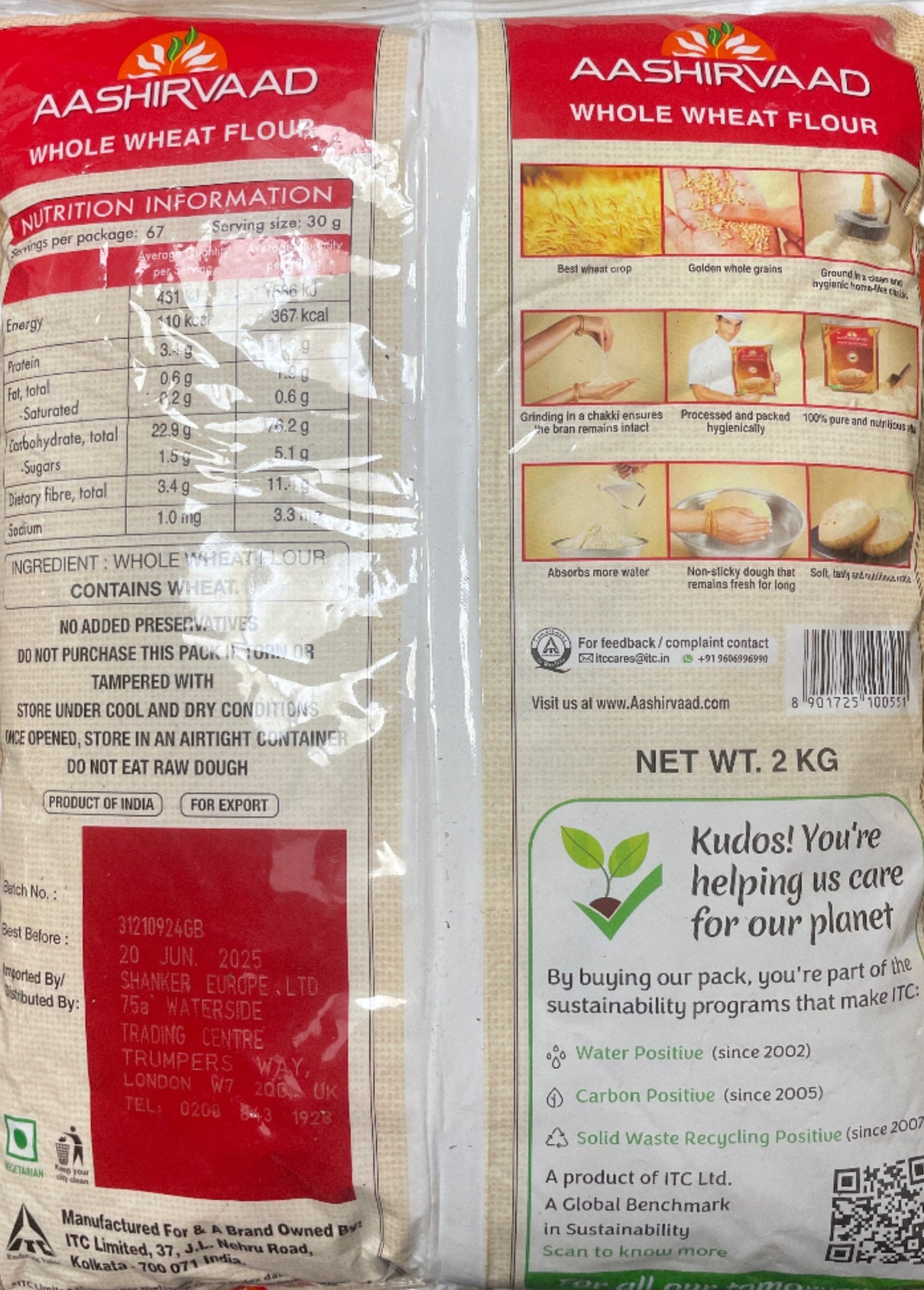 Aashirvaad Atta Whole Wheat Flour 2Kg - Image 2