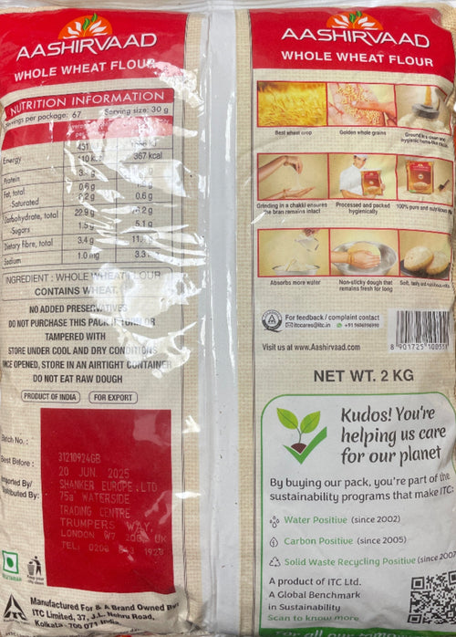 Aashirvaad Atta Whole Wheat Flour 2Kg - Image 2