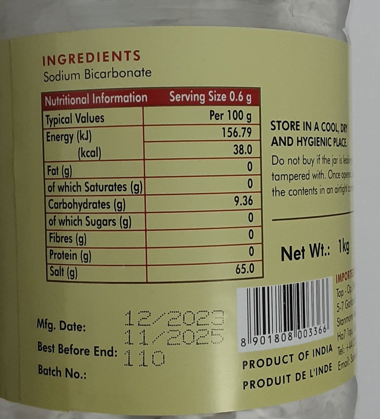 Weikfield Bicarbonate of Soda 1Kg - Image 2