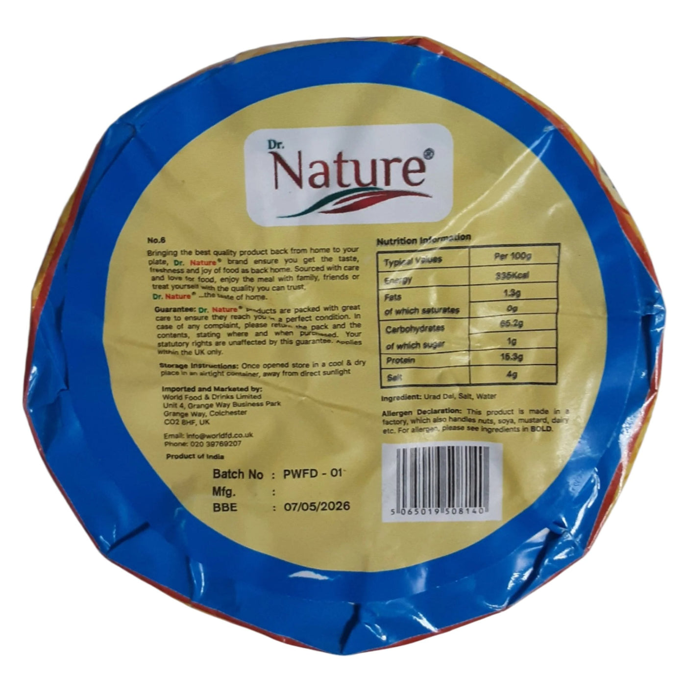 Dr Nature Madras Plain Pappadams 100g - Image 2
