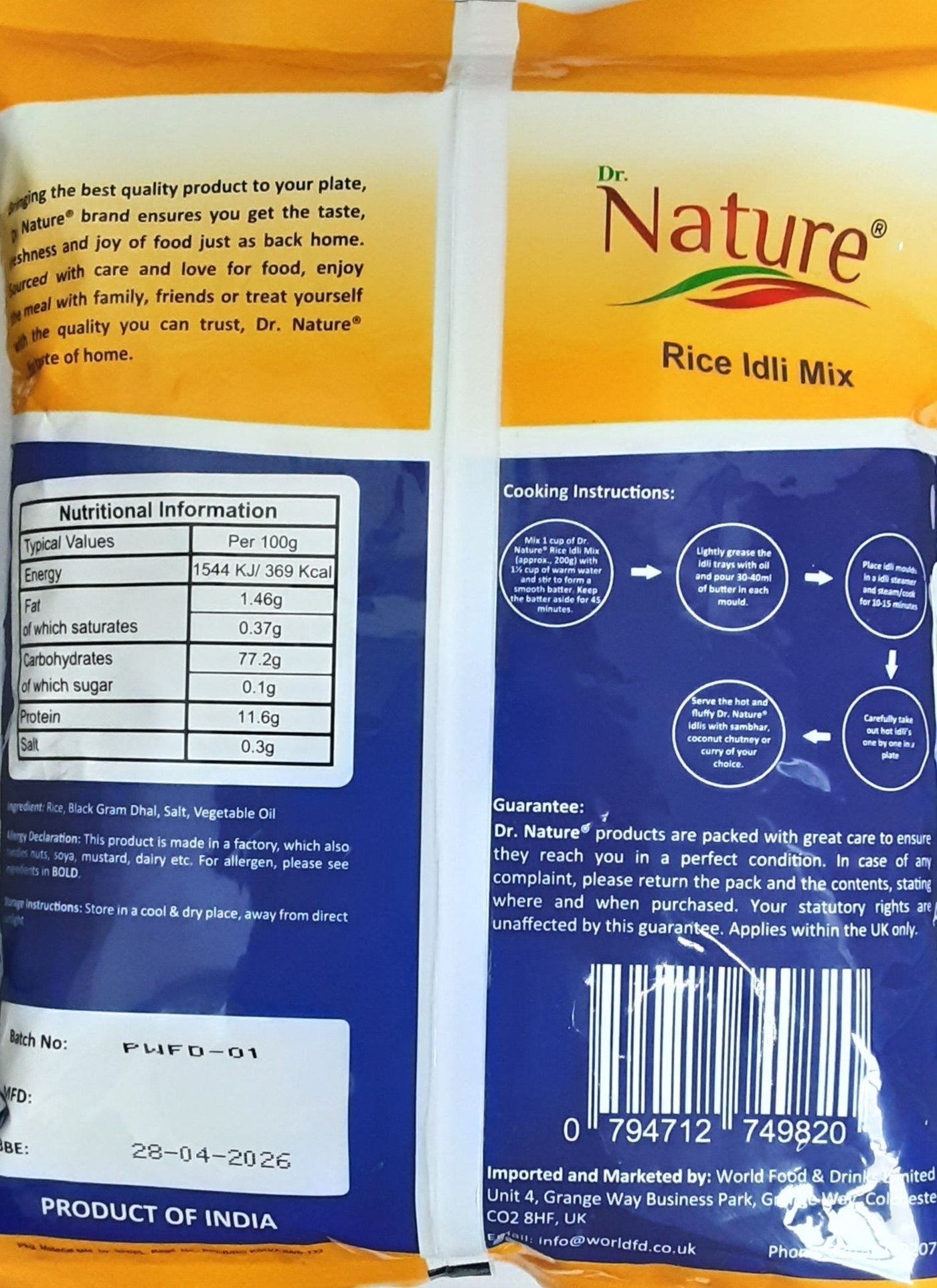 Dr  Nature Rice Idli  Mix 1Kg - Image 2
