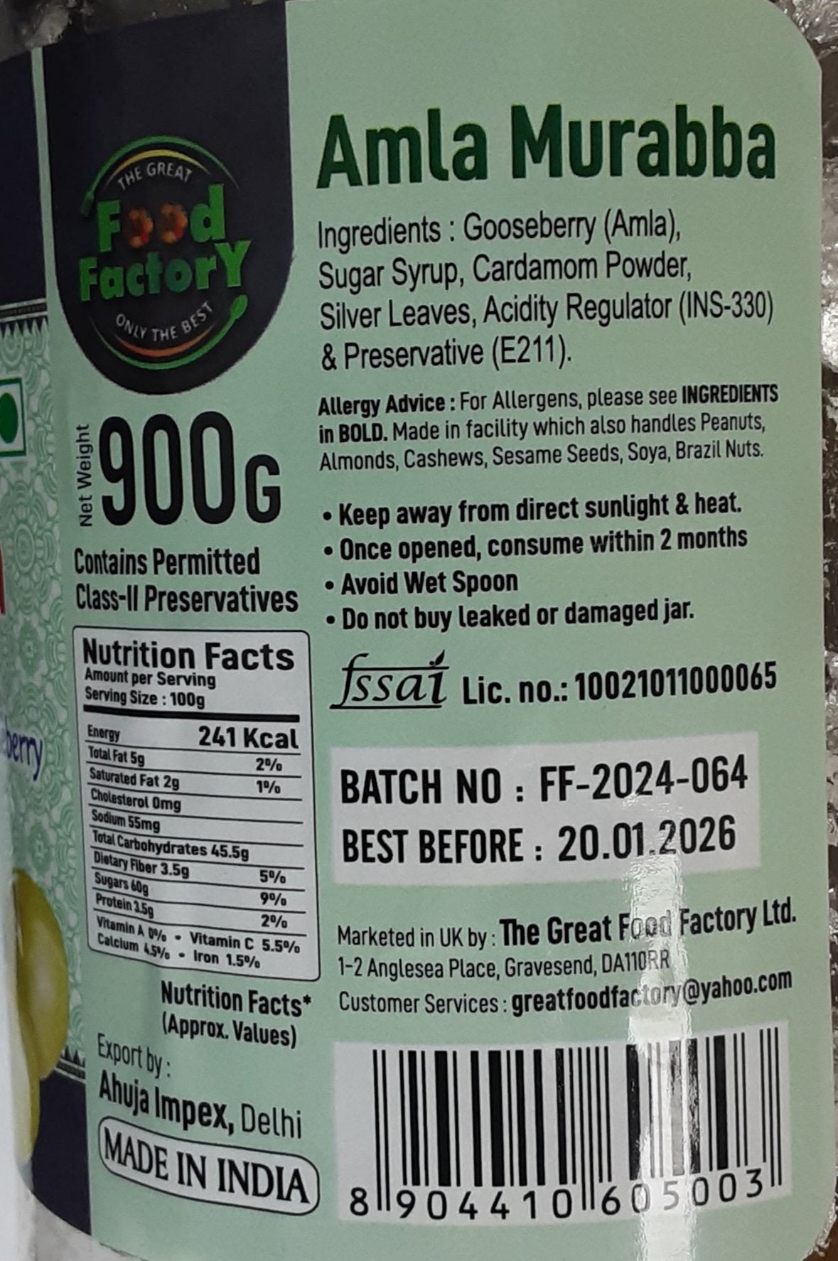 Food Factory Murabba Amla Dry 800g - Image 2