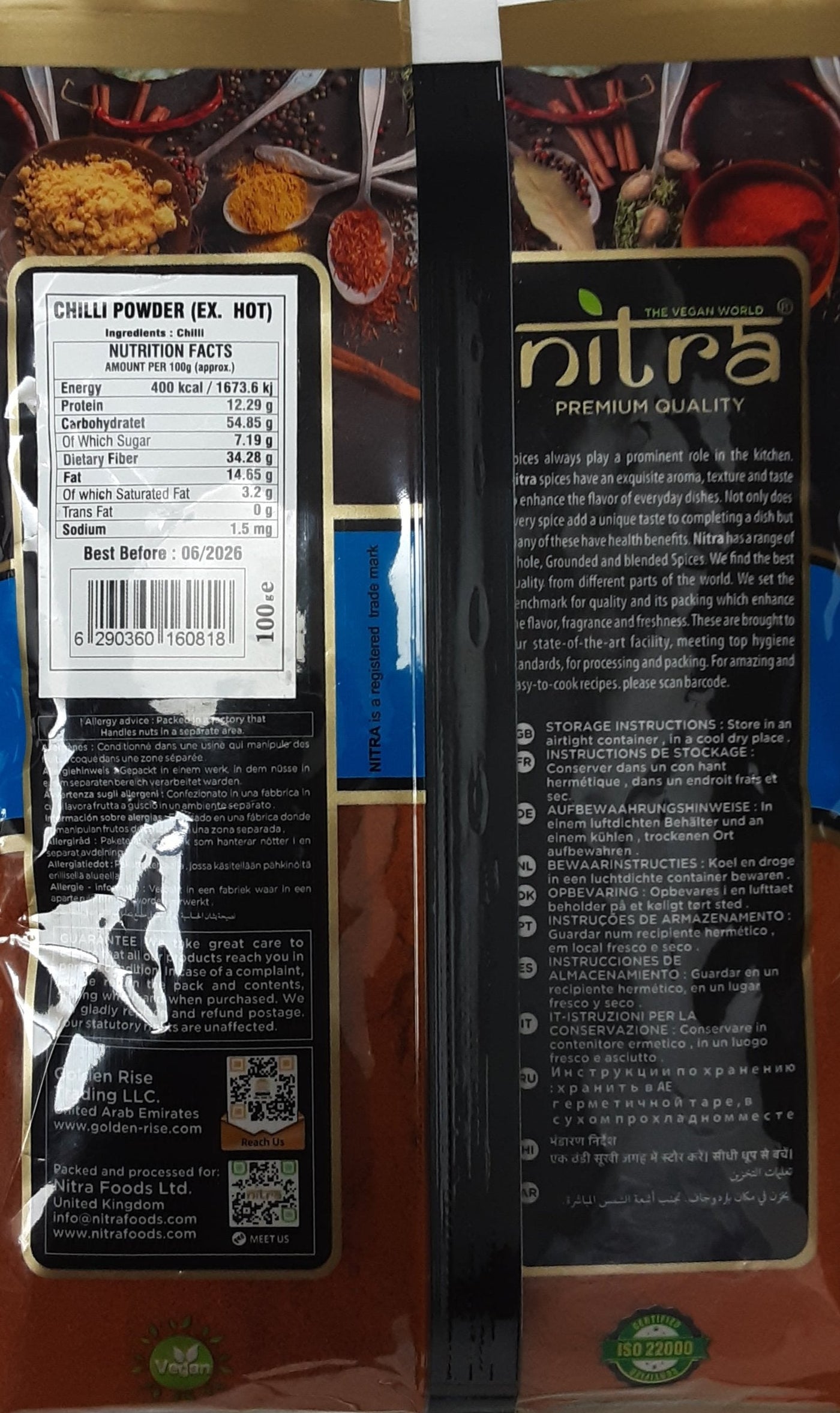 Nitra Chilli Powder Extra Hot 100g Mix & Match Any 3 for £1.98 - Image 2