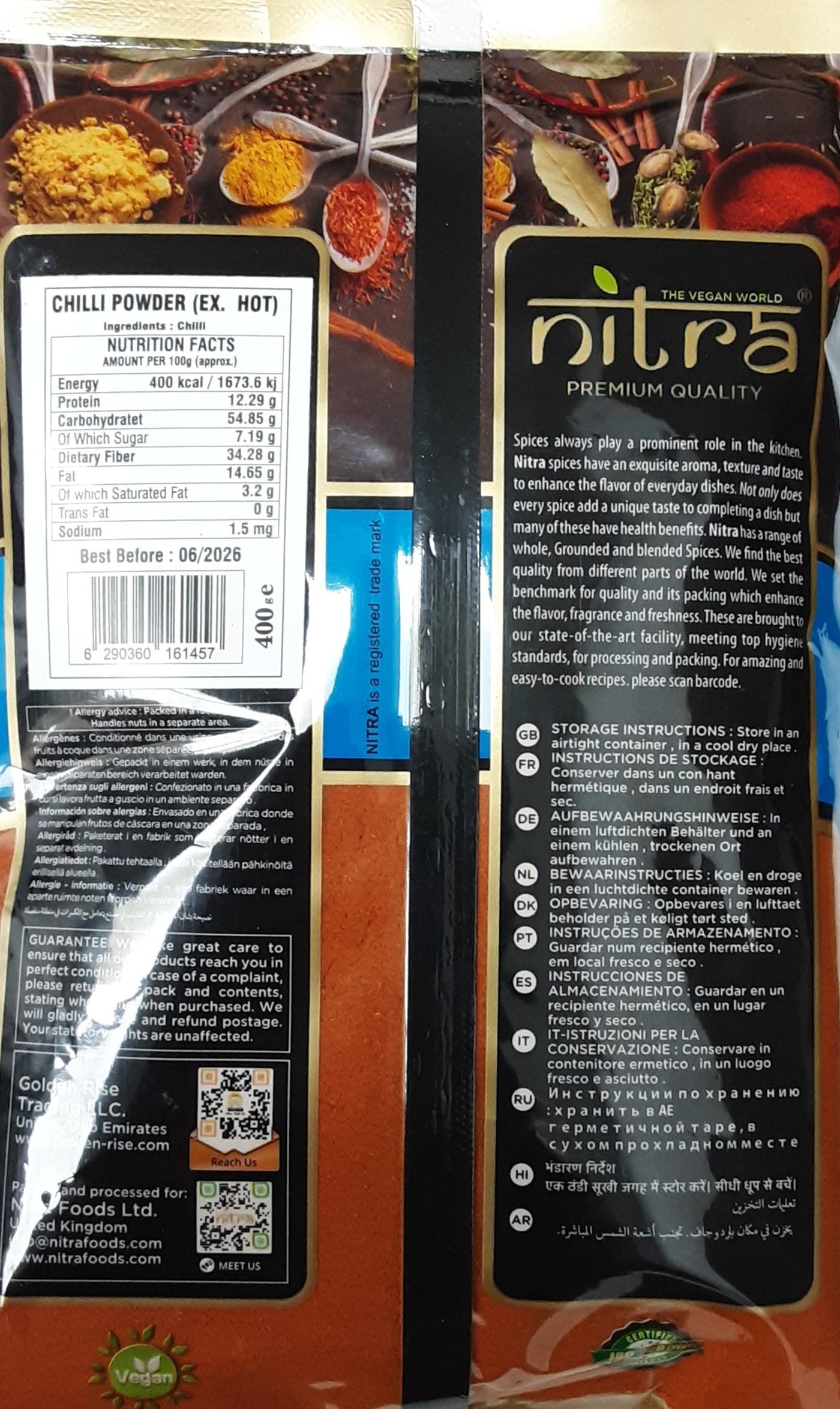 Nitra Chilli Powder Extra Hot 400g - Image 2