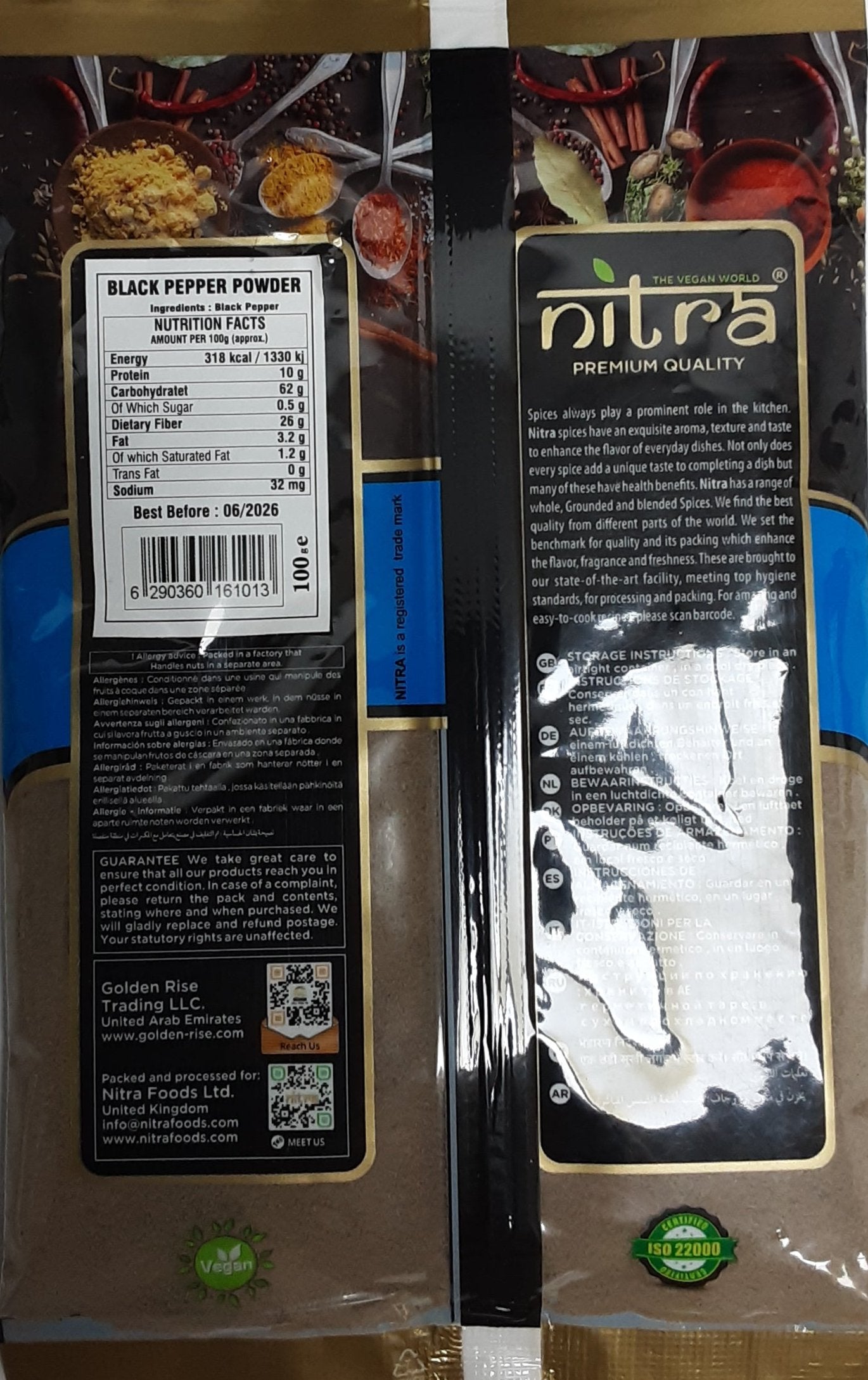 Nitra Black Pepper Powder 100g Mix & Match Any 3 for £1.98 - Image 2