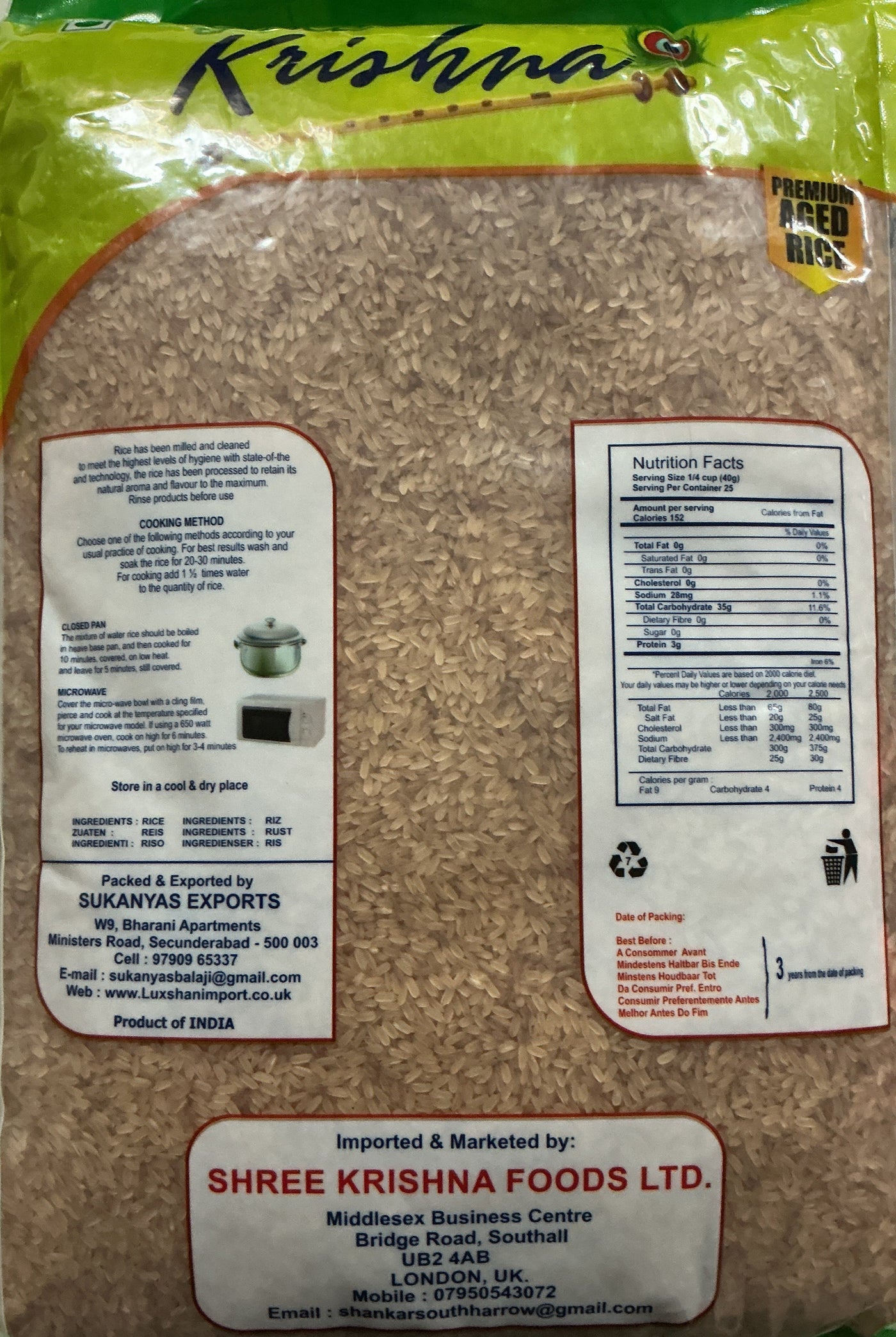 Shree Krishna Rice Palakkadam Matta 10Kg - Image 2