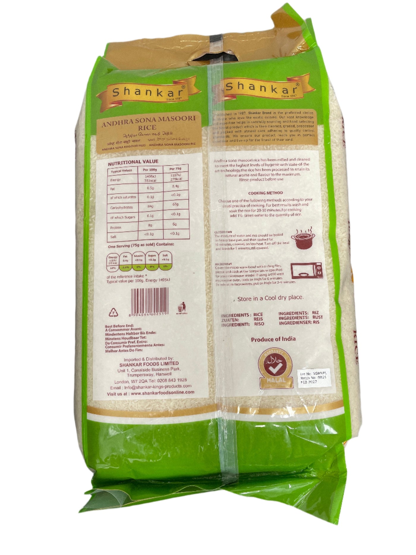 Shankar Rice Andhra Sona Masoori 10kg - Image 2