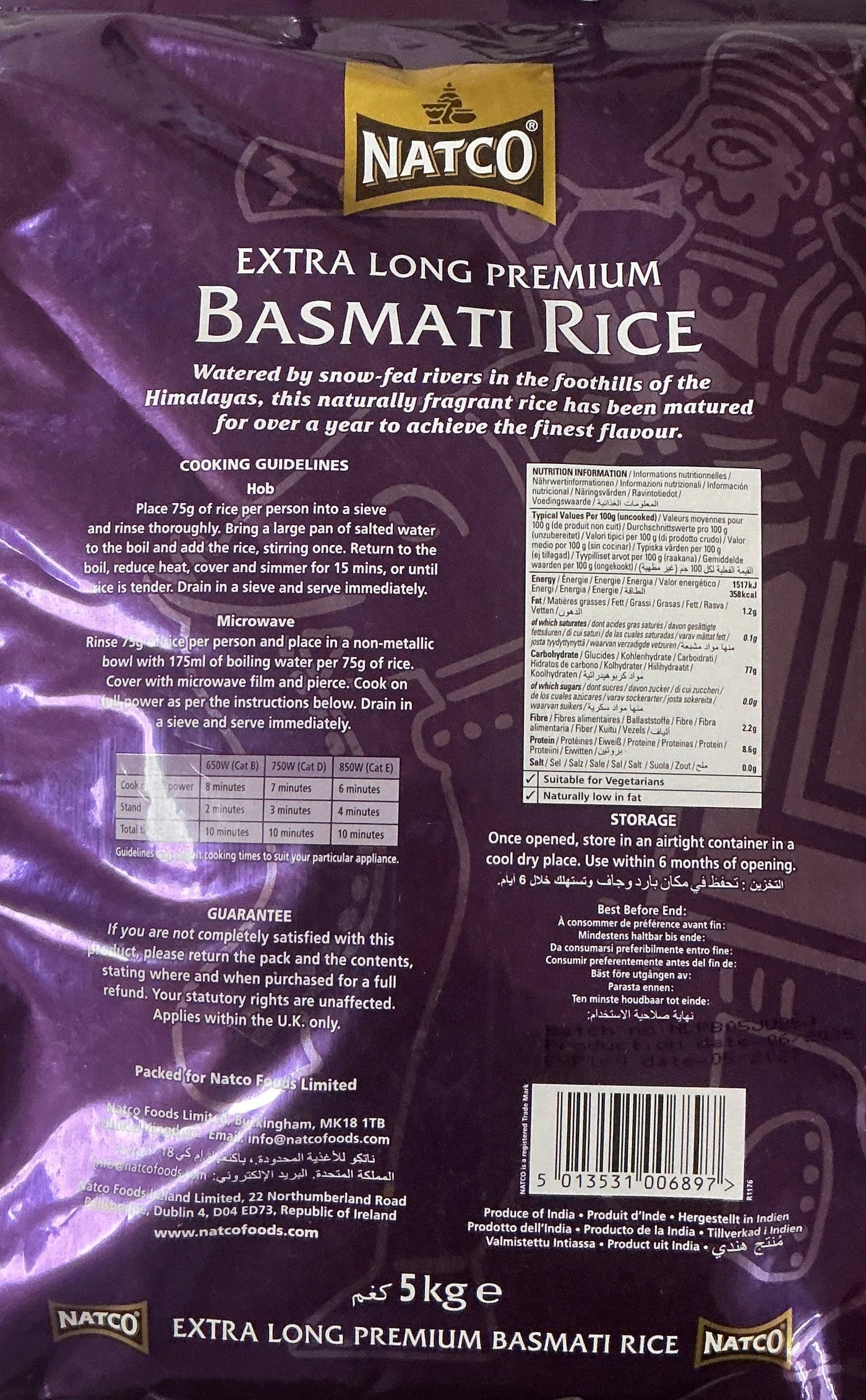 Natco Rice Extra Long Premium Basmati 5Kg - Image 2