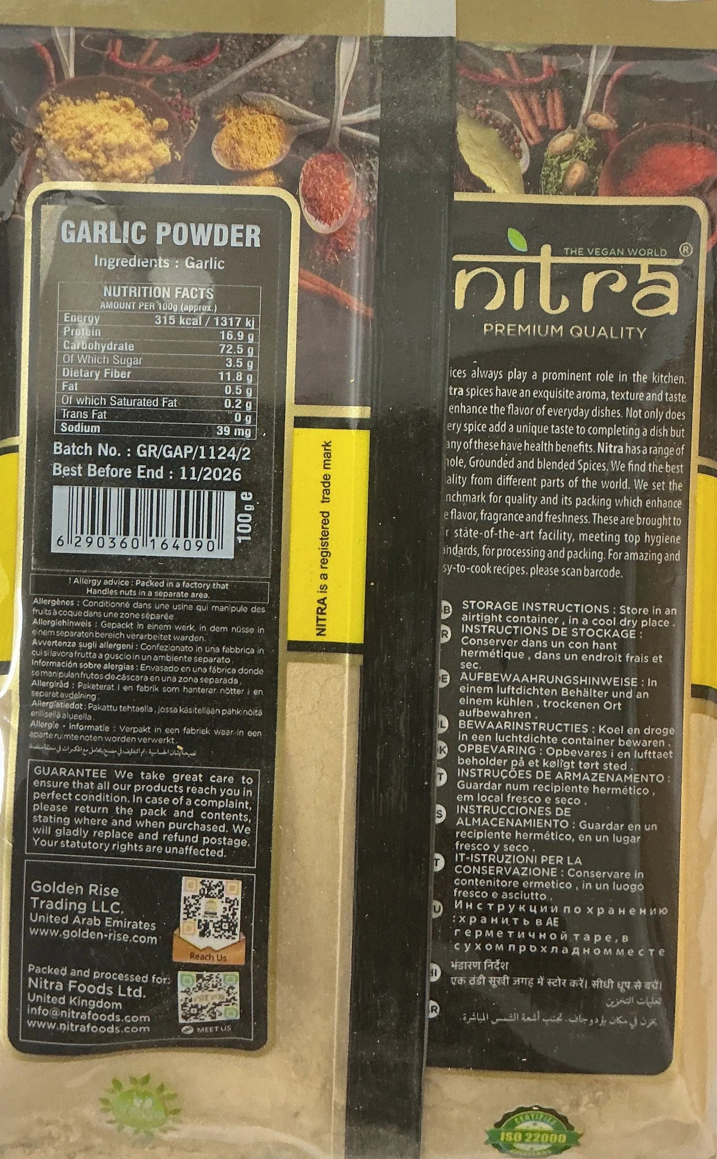 Nitra Spices Garlic Powder 100g Mix & Match Any 3 for £1.98 - Image 2