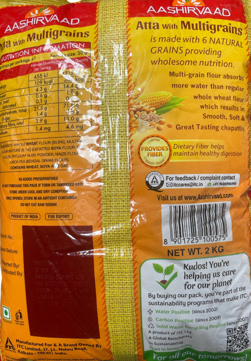 Aashirvaad Atta Multigrains Whole Wheat Flour 2Kg - Image 2