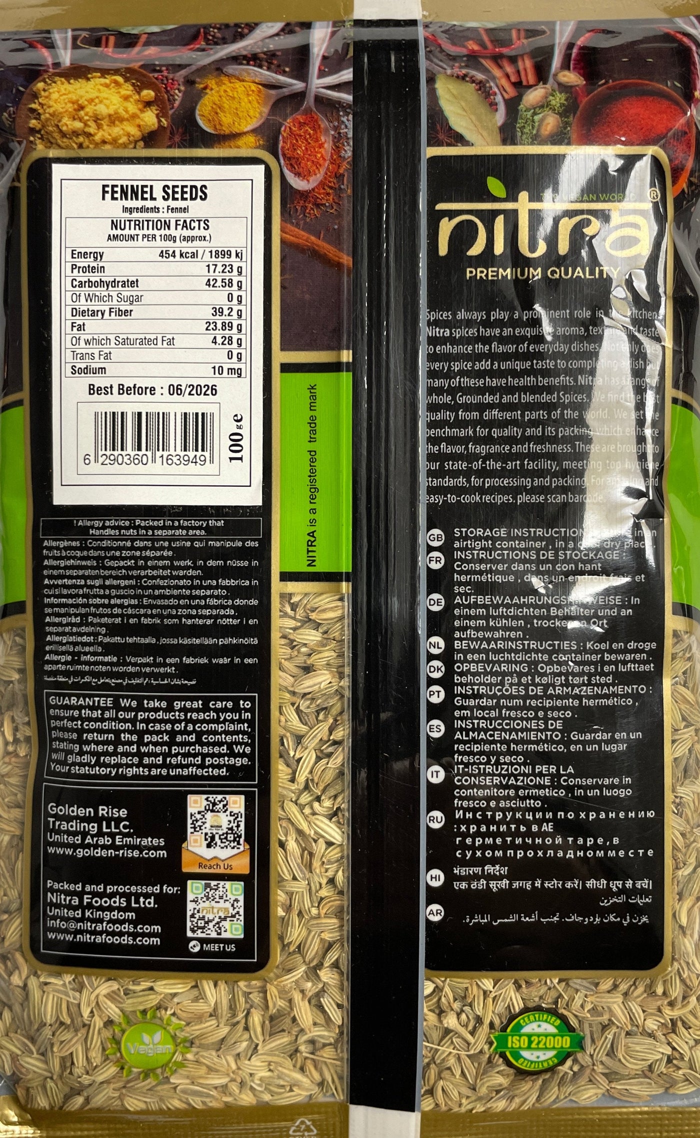 Nitra Fennel Seeds 100g Mix & Match Any 3 for £1.98 - Image 2