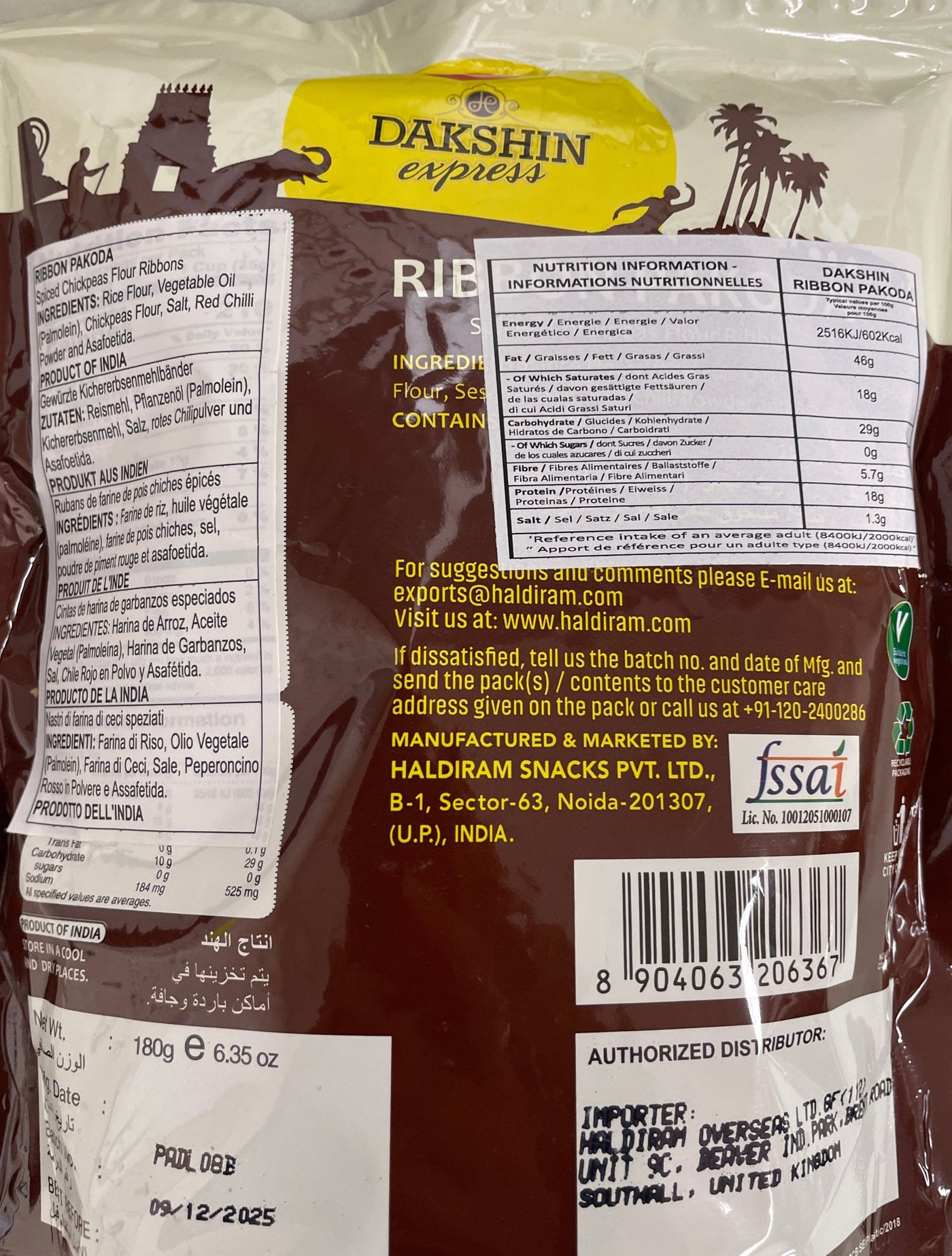 Haldirams Dakshin Express Ribbon Pakoda 180g - Image 2