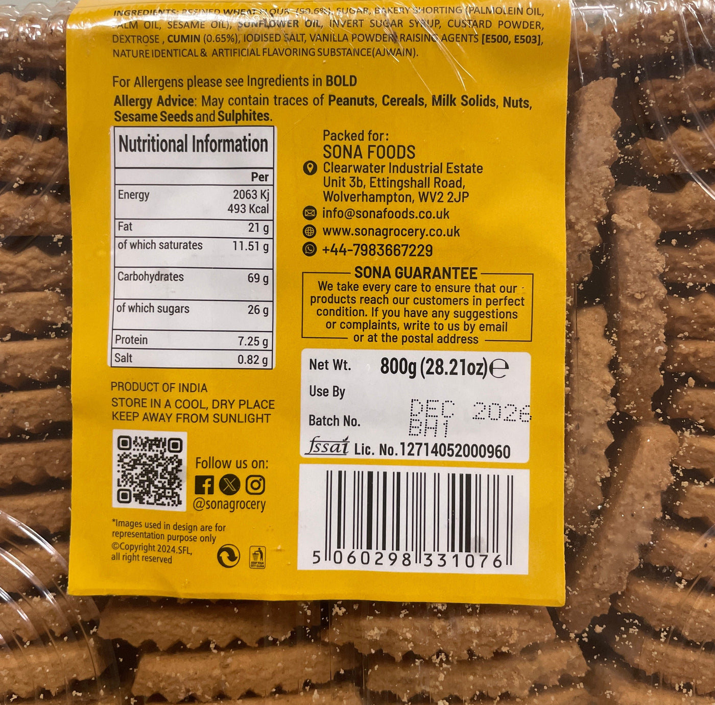 Sona Biscuits Ajwain 800g - Image 2