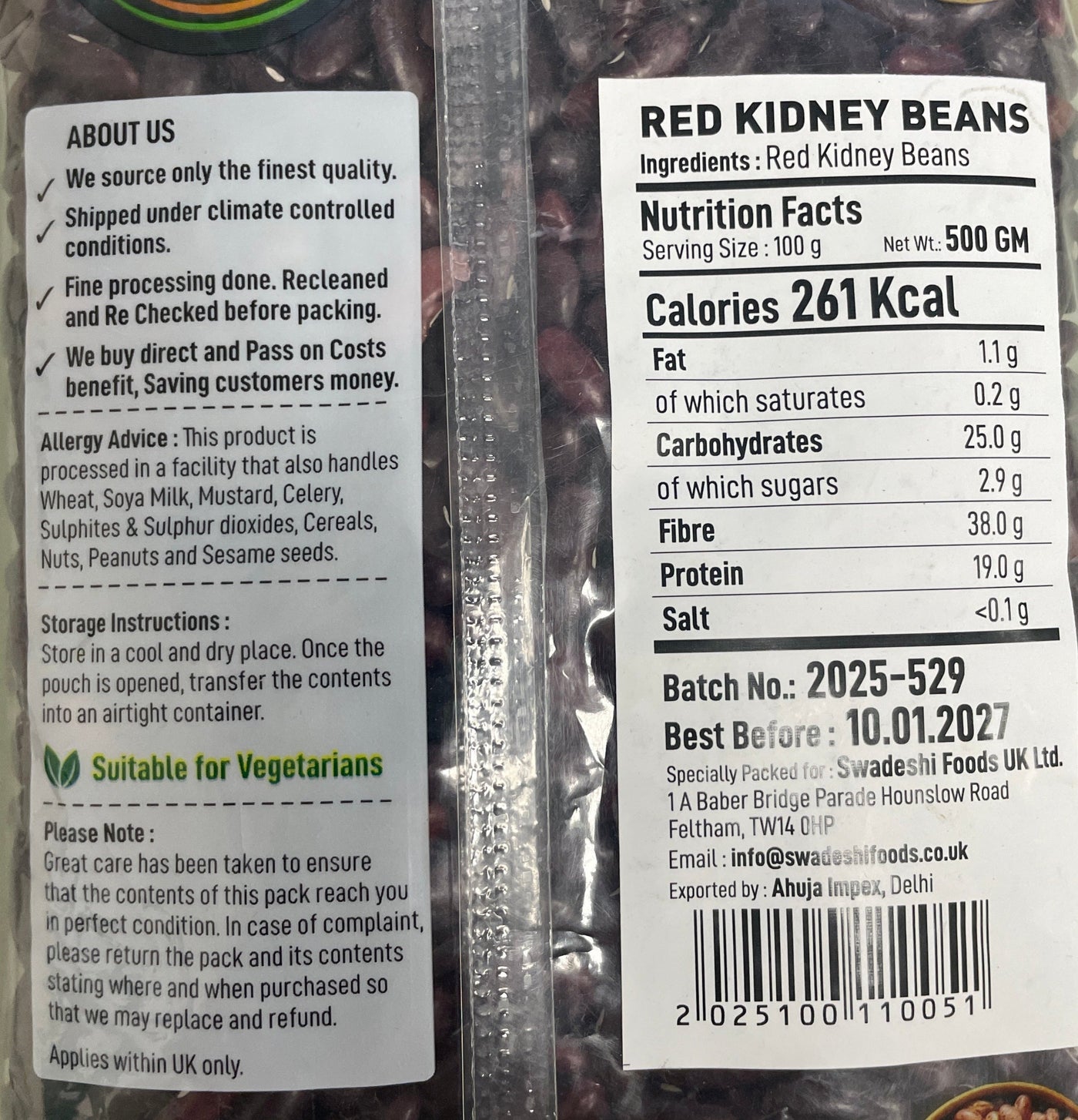 Food Factory Beans Red Kidney Rajmah 500g - Image 2